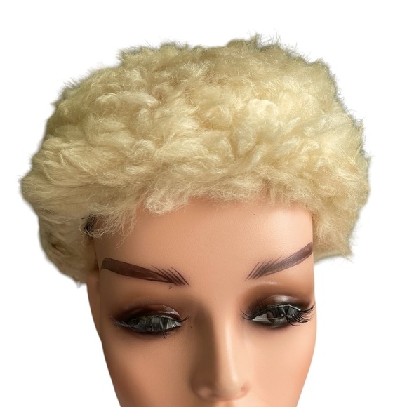 Vintage 8” Real Fur Hat 1950’s 1960’s Small Crème Tan - Picture 3 of 7